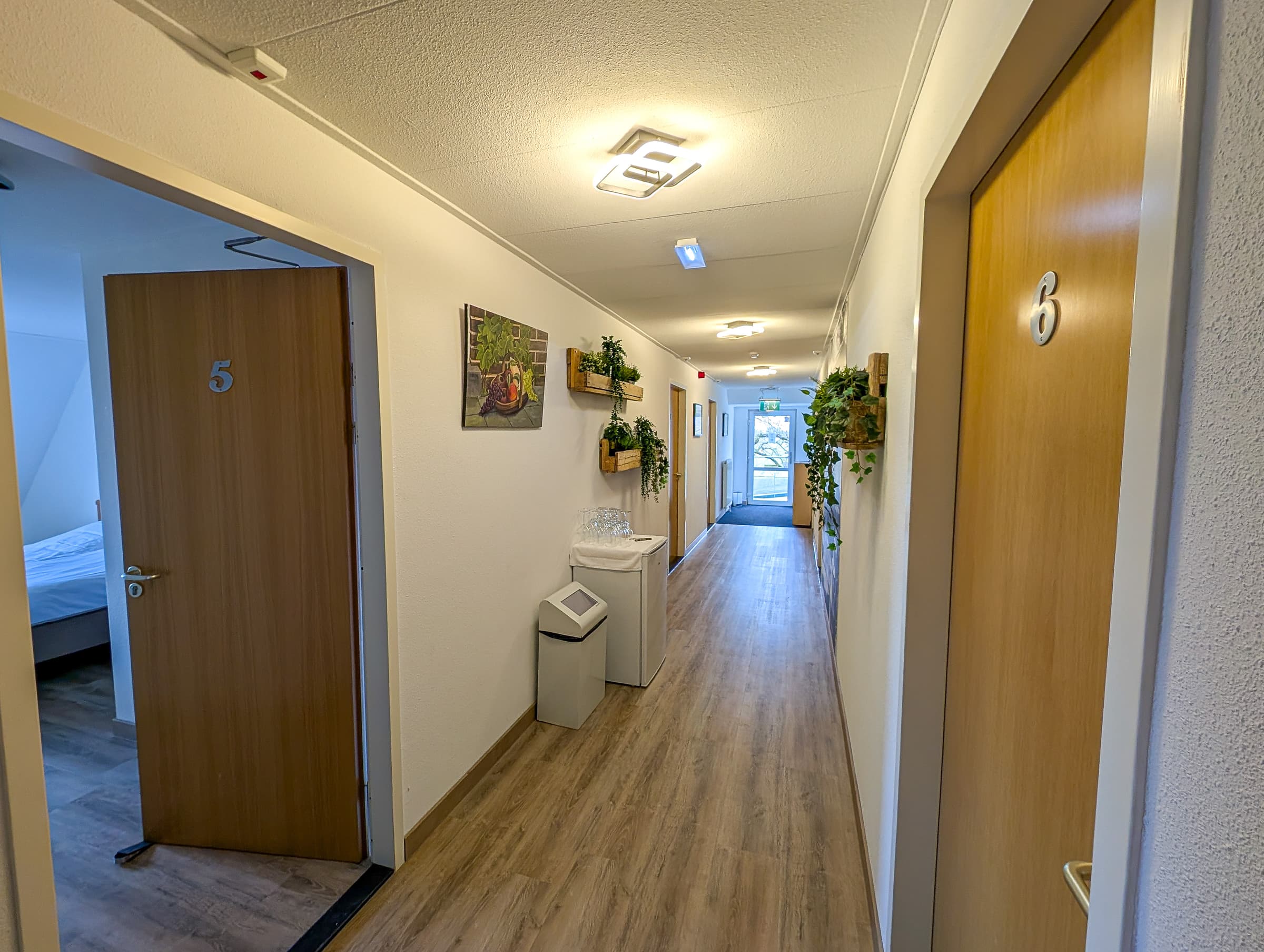 De karakteristieke gang van het hotel