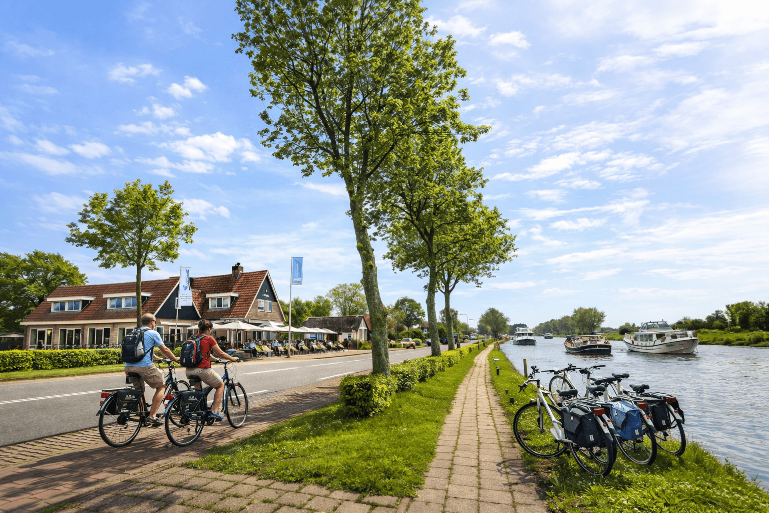 De grachten van Giethoorn met houten bruggetjes en rieten daken